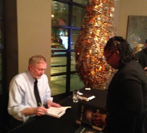 The fabulous Erik Larson signs books after reading at SCADShow.
