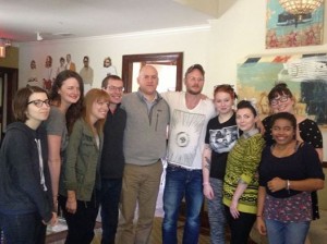 Professor Sanders and Augusten Burroughs with the Visiting Writer class.